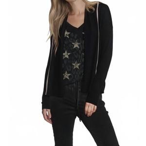 NEW LABEL+THREAD women's brooklyn drape cardigan in black